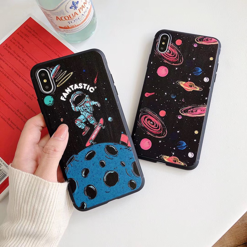 Ốp lưng TPU mềm hình vụ trụ cho IPhone X XR XS max 6s 7 8Plus