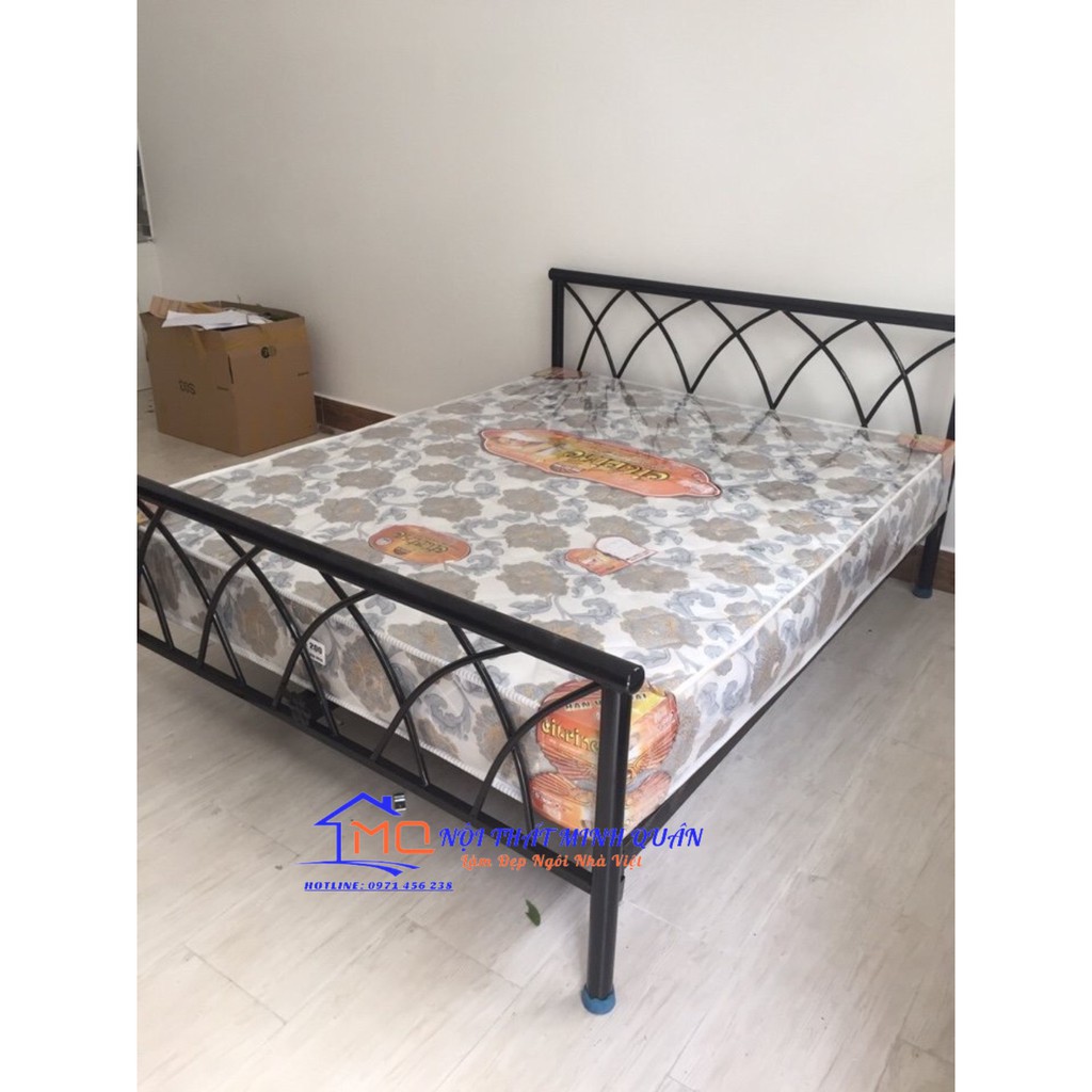 Giường sắt đan chéo Minh Quân - 1M6X2M, tháo lắp dễ dàng