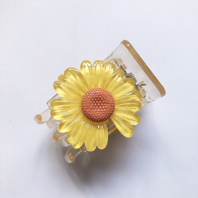 01 Kẹp càng cua (gấp tóc) 5 răng trong suốt hoa cúc hoa mi xinh xắn DTonline (ngẫu nhiên)