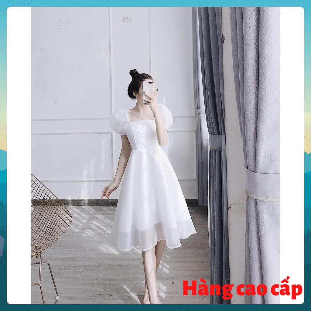 (Hàng cao cấp) Đầm xòe tay phồng phối nút ngực chất tơ xinh cực Daria dress | BigBuy360 - bigbuy360.vn