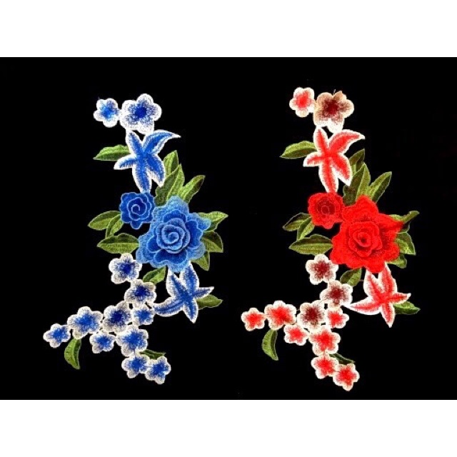 Ren thêu hoa 3D đủ mầu(30k/bông)