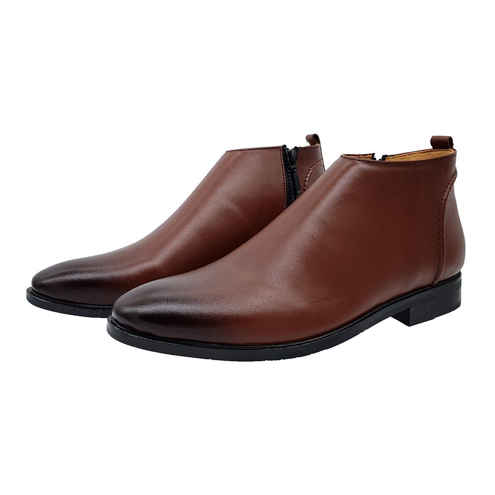 Giày Cổ Lửng Nam Giày Chelsea Boot Nam Da Bò Thật Ensado CL0816 (Nâu)