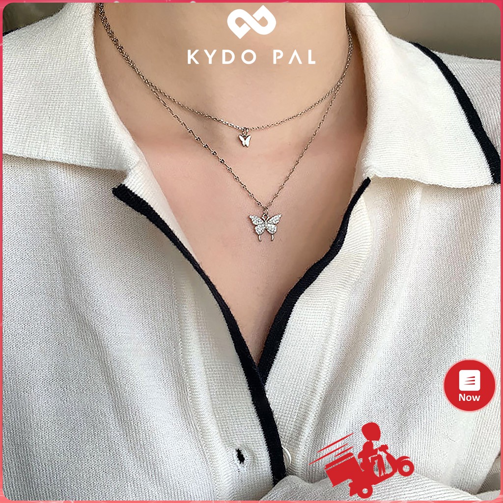 Vòng cổ nữ bạc 925 choker bướm đôi thời trang dây chuyền cá tính MCK29 - KYDO PAL Phụ kiện trang sức