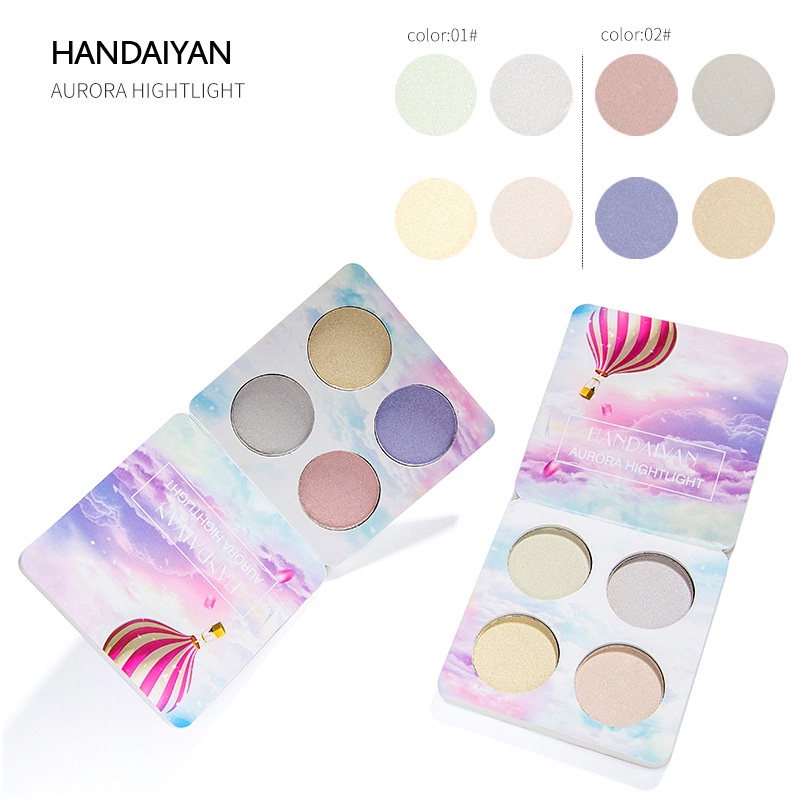 Bảng Phấn Mắt Phấn Má HANDAIYAN Aurora Highlight Nội Địa Trung Siêu Bóng Sang Trọng F28