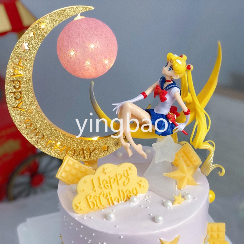 Hoạt Hình Mô Hình Thủy Thủ Mặt Trăng Trang Trí Bánh Kem