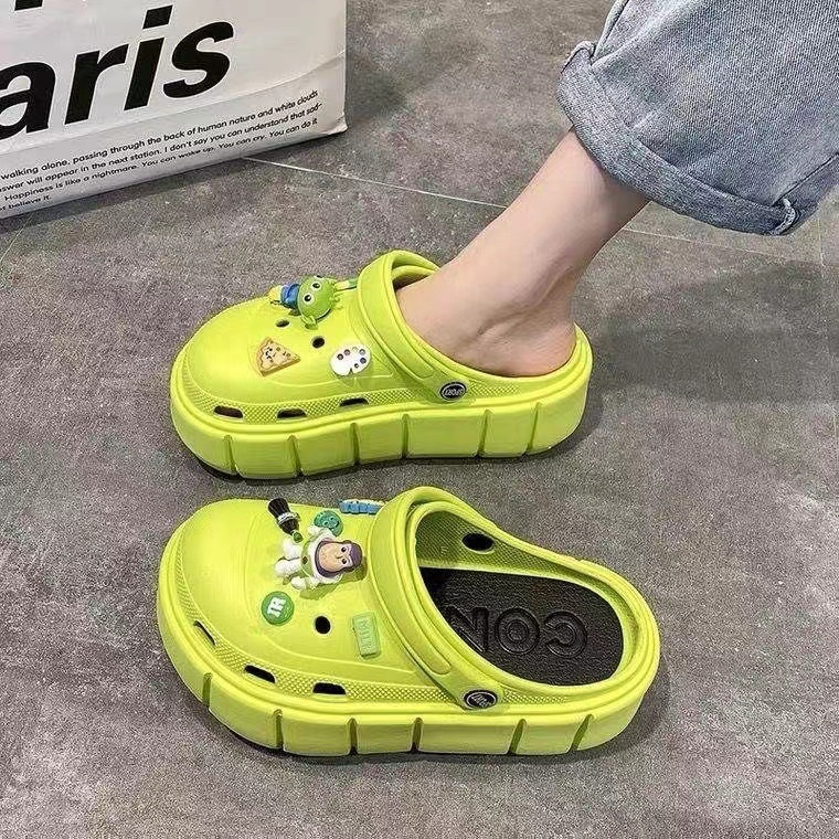 Dép sục nữ Cross Gấu Kaws,Toy Story đế độn 3cm tăng chiều cao đi siêu nhẹ thời trang ulzzang Hàn Quốc TH-70