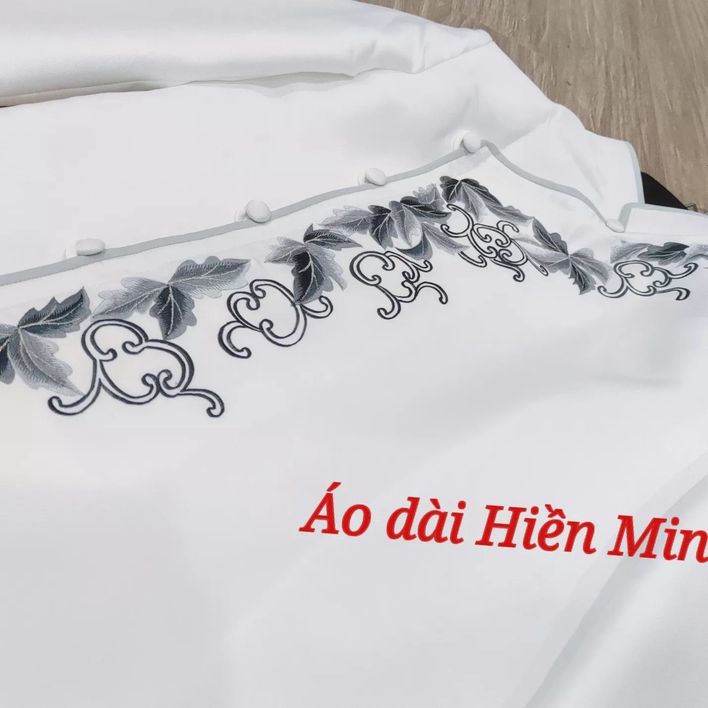 Áo dài nam cách tân cao cấp họa tiết thêu tay, thiết kế form tay vest nam tính