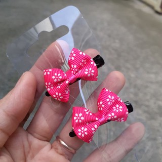 Một cặp kẹp tóc mỏ vịt đính nơ cho bé 3.5cm (Ảnh thật)