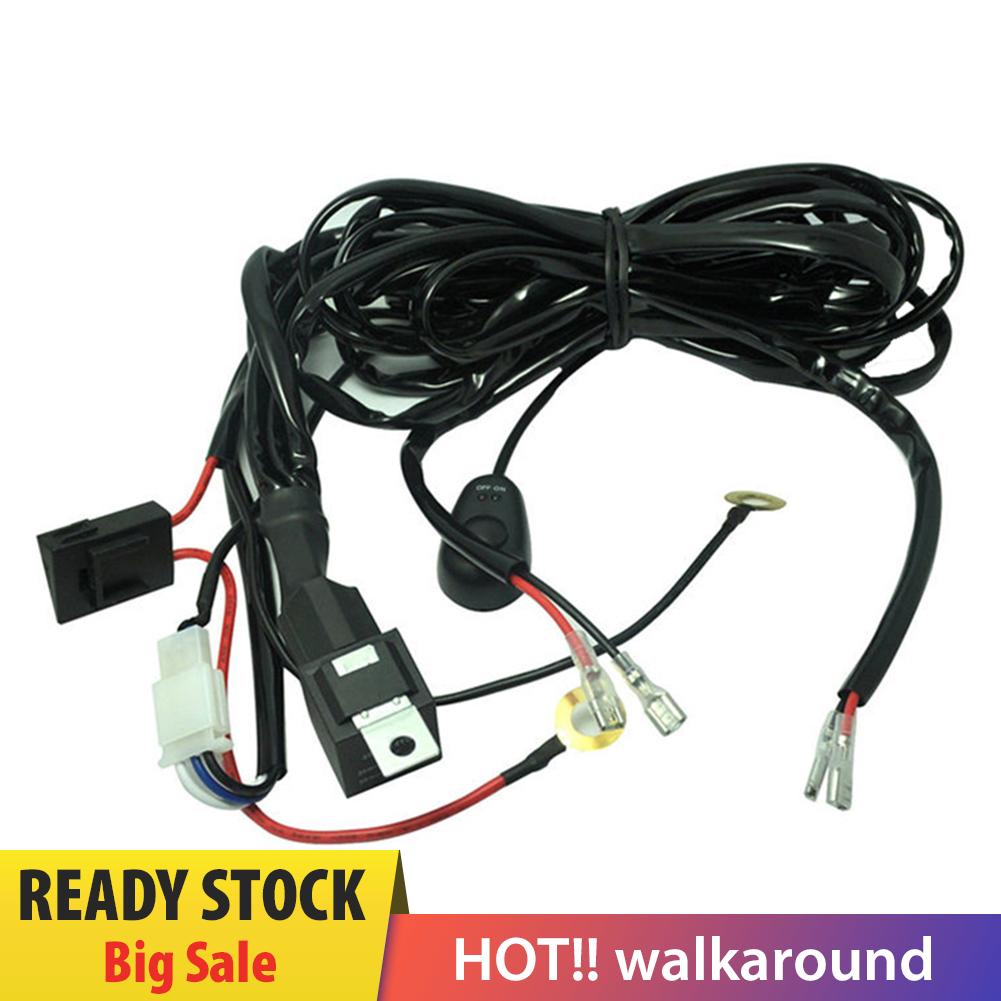 walkaround 3m LED Light Bar Wiring Harness Kit 2-Lead On/Off Switch 40A Relay 30A Fuse