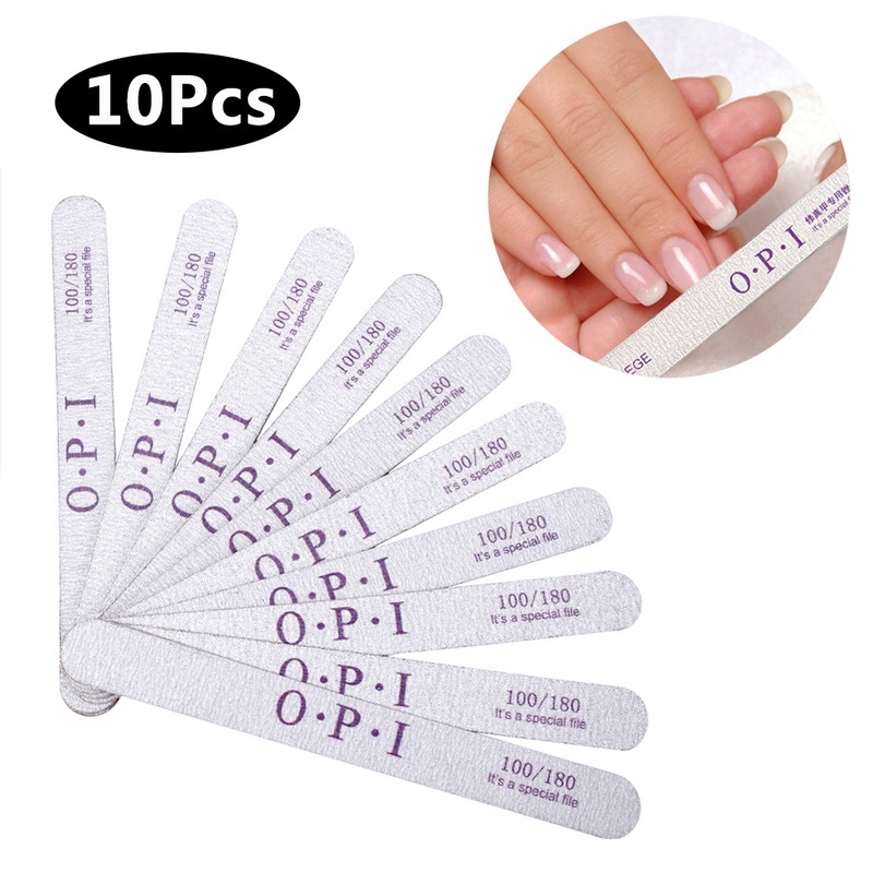 Set 10 Que Giũa Móng Chuyên Nghiệp 100 180 240 Bằng Chất Liệu Gỗ Xám