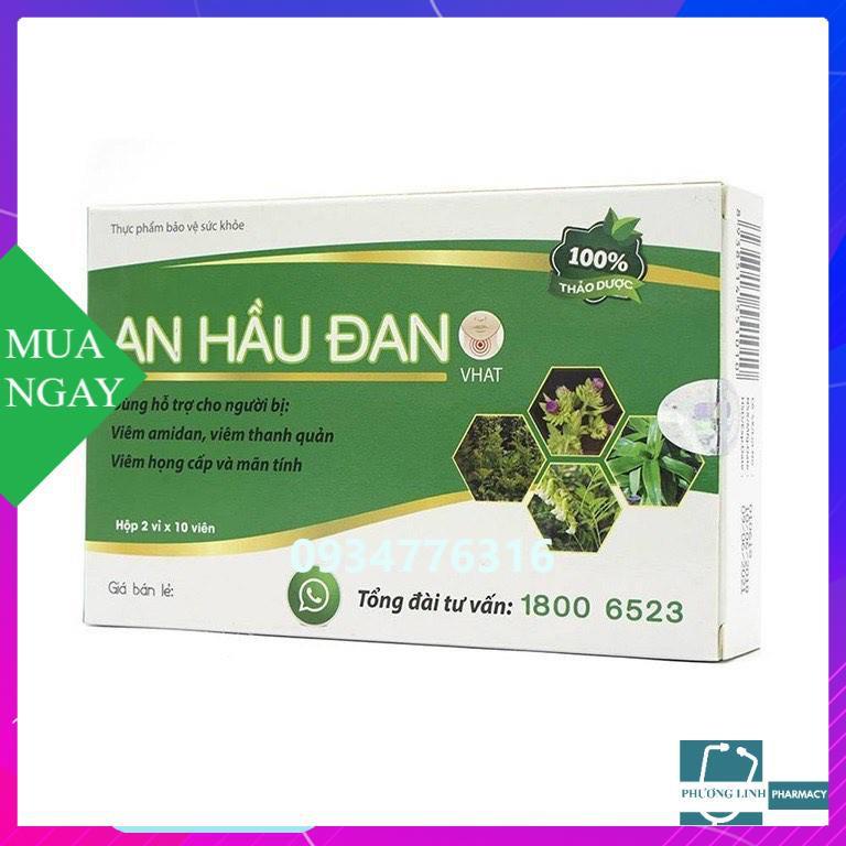 An hầu đan dành cho người bị viêm amidan, viêm họng hạt, hộp 20 viên