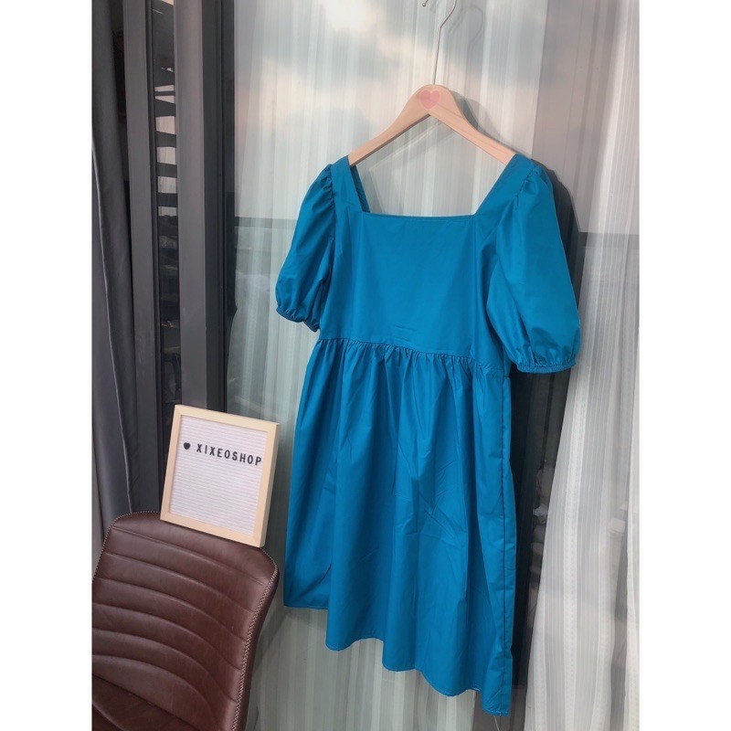 [Hình Thật - Shop Váy Đẹp] Váy Baby Doll Tiểu Thư Dáng Xòe Cổ Vuông Tay Phồng Mua Kèm Nón Nữ Thời Trang | BigBuy360 - bigbuy360.vn