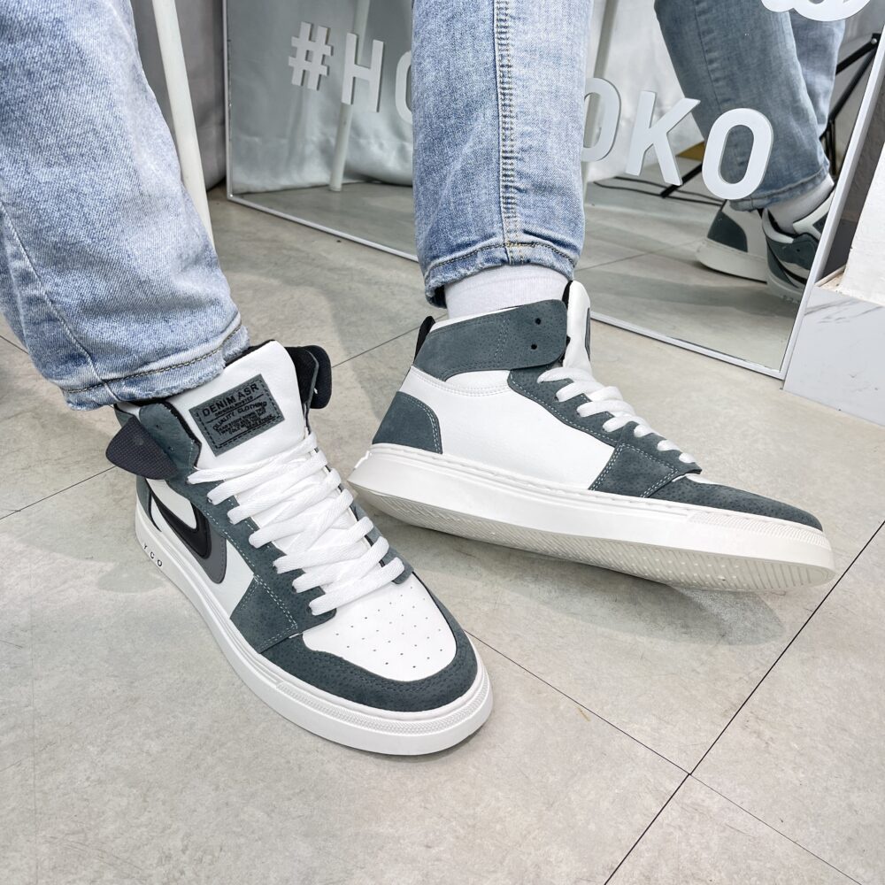 Sneaker Nam Giày Bóng Rổ nam cổ cao xám- Ảnh Thật