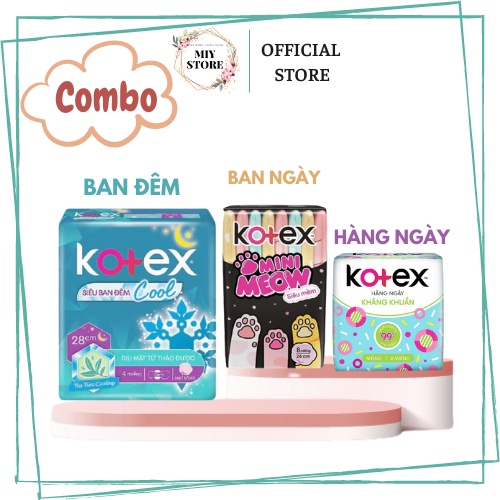 Băng vệ sinh Kotex mini meow ban ngày,ban đêm cool siêu mềm,hàng ngày kháng khuẩn 8m