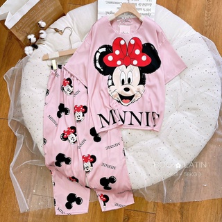 Bộ Satin lụa cao cấp tay ngắn quần dài