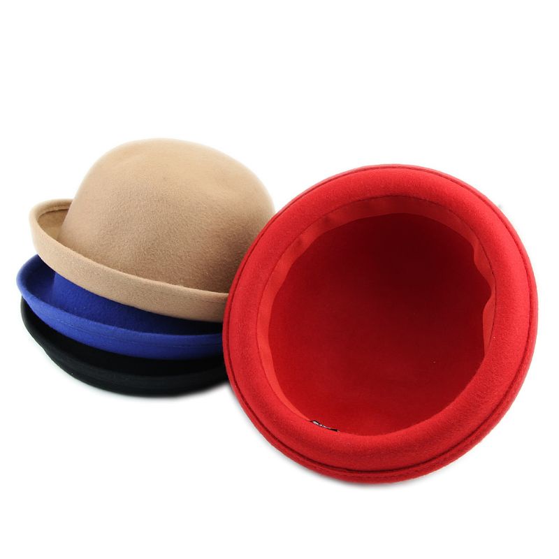 Mũ Bowler Derby Bằng Len Phong Cách Vintage Cho Nam Và Nữ