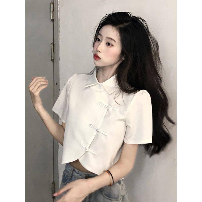 Áo Sườn Xám Cách Tân Ngắn Tay Thiết Kế Không Đồng Đều Phong Cách Trung Hoa Mới Cho Nữ