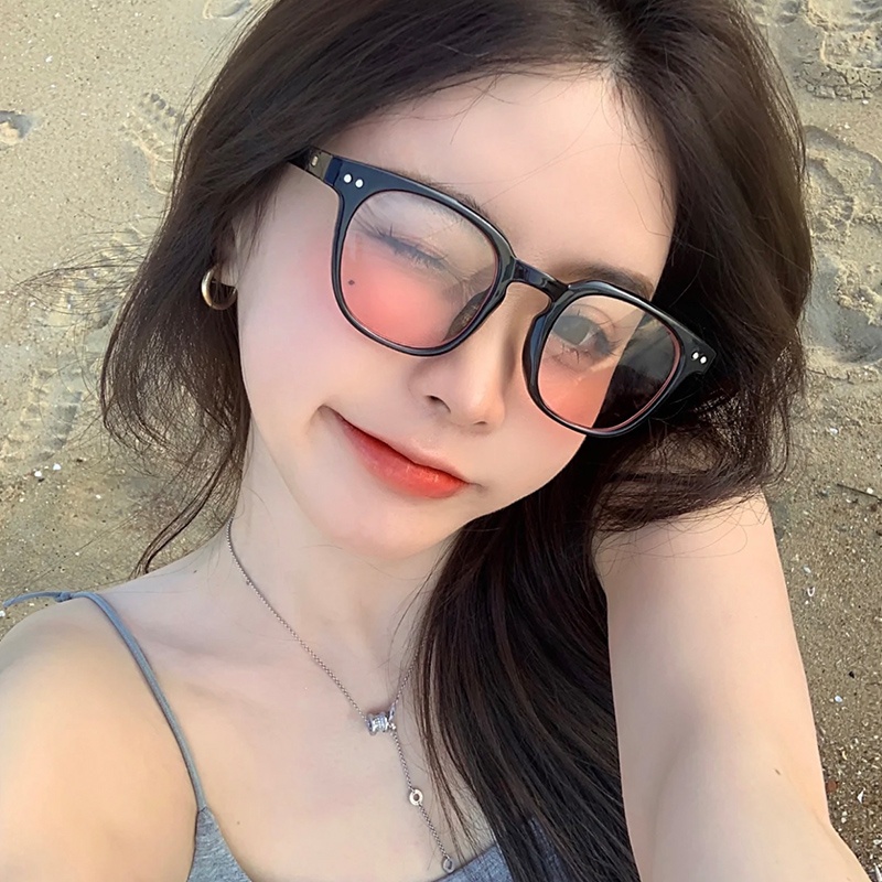 Mắt Kính Gọng Vuông Màu Đen Chống Ánh Sáng Xanh Thời Trang Cho Nữ