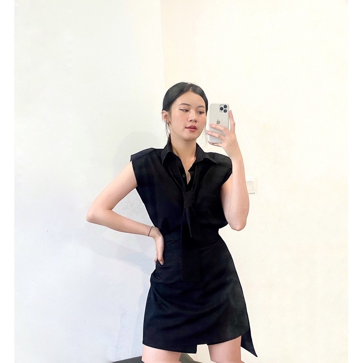 EBONY DRESS ANY.THEANY - Váy thân liền và tà rời kiểu dáng hiện đại đơn giản