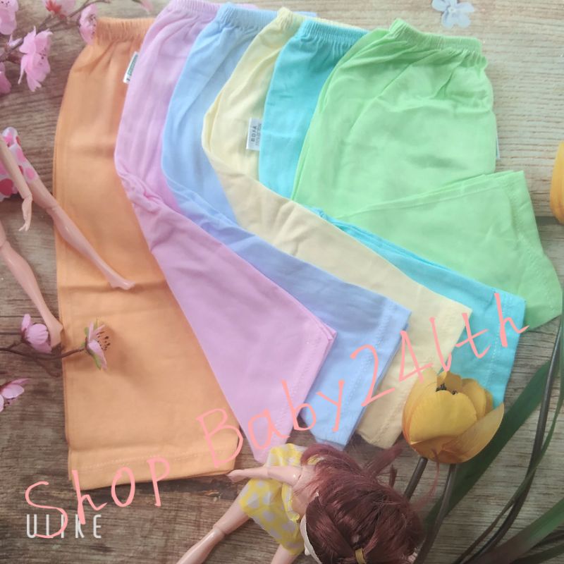 Quần dàicotton màu, quần dài chục cho bé mặc mát ( Bossini loại 2) sơ sinh đến 17 kg