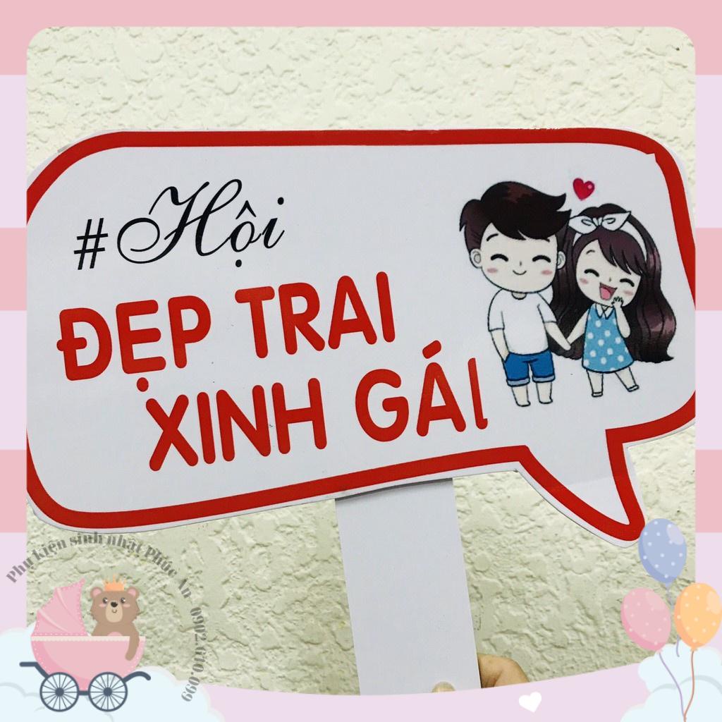 [Ảnh thật] Bảng cầm tay sinh nhật - bảng cầm tay đám cưới - bảng hashtag cầm tay dễ thương 30cm