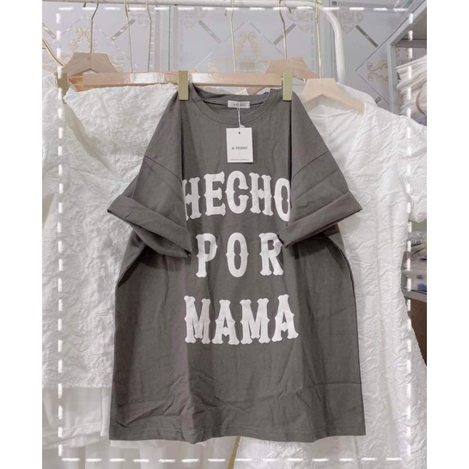 Áo phông 3158,áo thun tay lỡ from rộng chất cottong dày đẹp in hình MAma