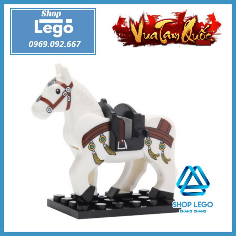 Xếp hình chiến mã Dạ chiếu ngọc sư tử của Triệu Tử Long Triệu Vân trong Tam Quốc Lego Minifigures Xinh XH1580 X1580