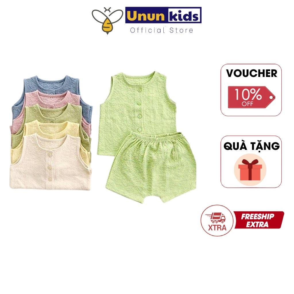 Bộ Ba Lỗ Cho Bé, Bộ Quần Áo Bé Trai, Bé Gái Từ 0 - 3 Tuổi Chất Đũi Mềm, Thoáng Mát, Thấm Hút Mồ Hôi - UNUN KIDS - QA006