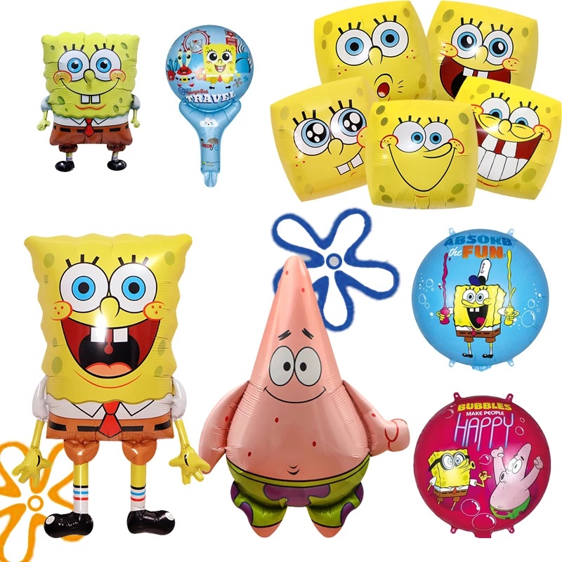 Bong Bóng Nhôm Bơm Hơi Hình SpongeBob Hoạt Hình Vui Nhộn Trang Trí Tiệc Sinh Nhật Cho Bé