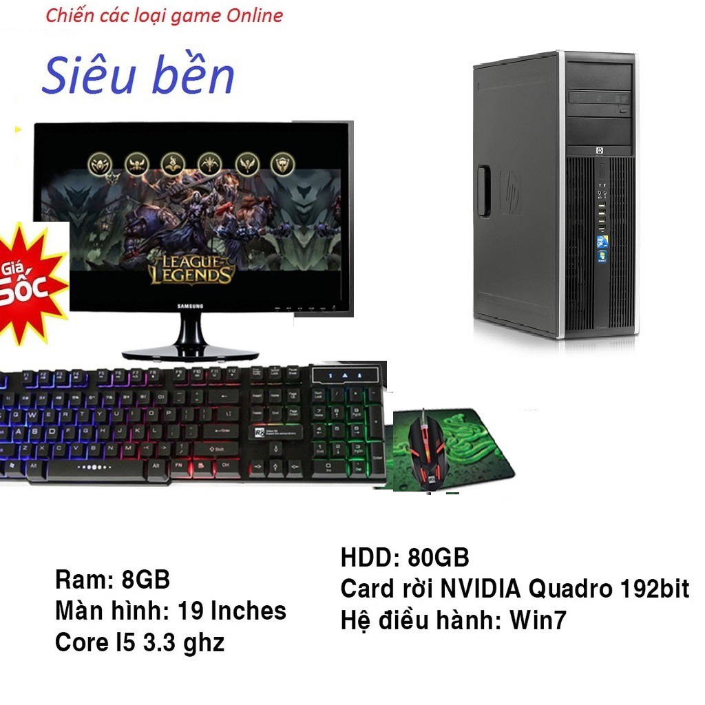 * Siêu Hot* Bộ máy tính nhập khẩu chuyên game online, hàng nhập khẩu - Bảo hành phần mềm 3 năm