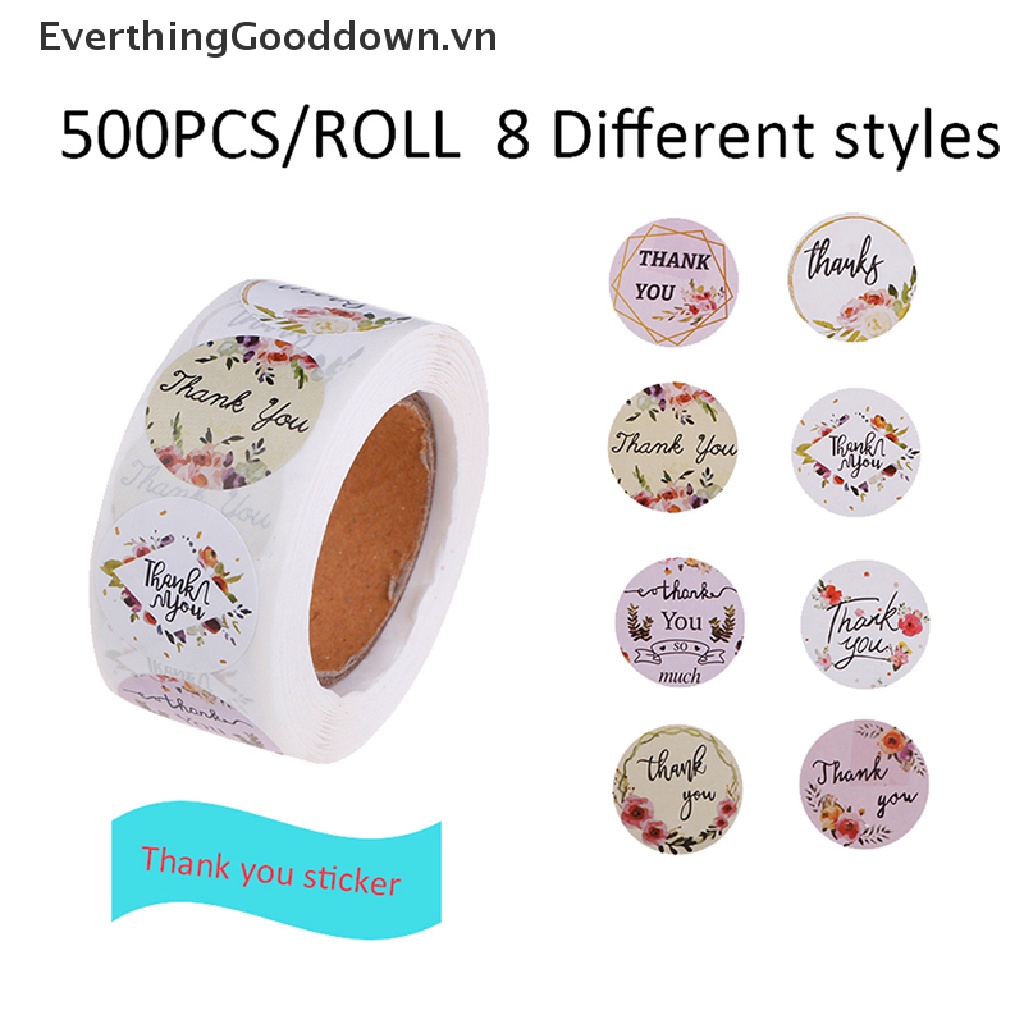 Cuộn 500 Nhãn Dán Tròn Thank You Trang Trí Tiệc