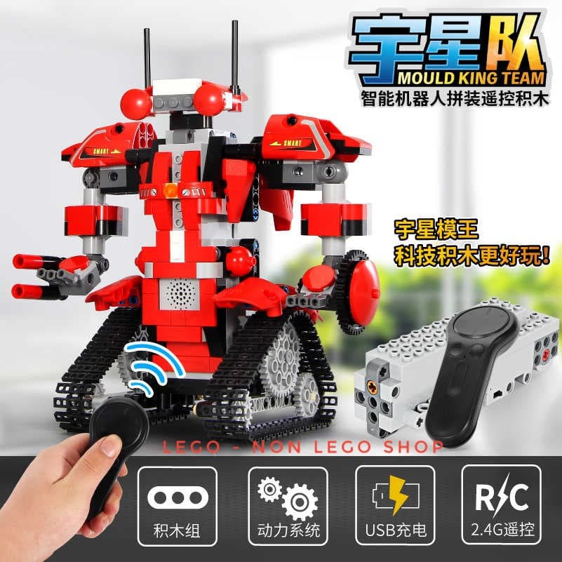 Lego Technic - Mould King 13001 ( Xếp Hình Robot Bánh Xích Màu Đỏ Điều Khiển Từ Xa 392 Mảnh )