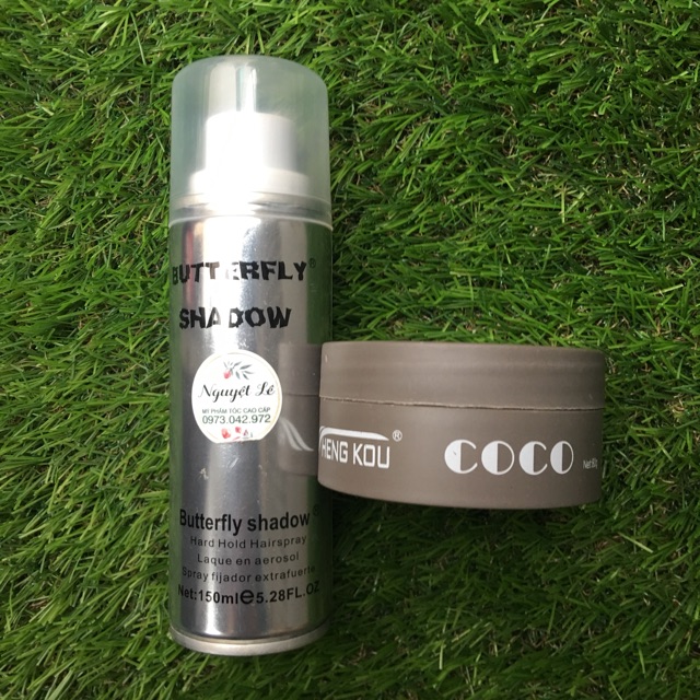 COMBO KEO XỊT TÓC CỨNG BUTTERFLY 150ml và SÁP VUỐT TÓC COCO 80ml