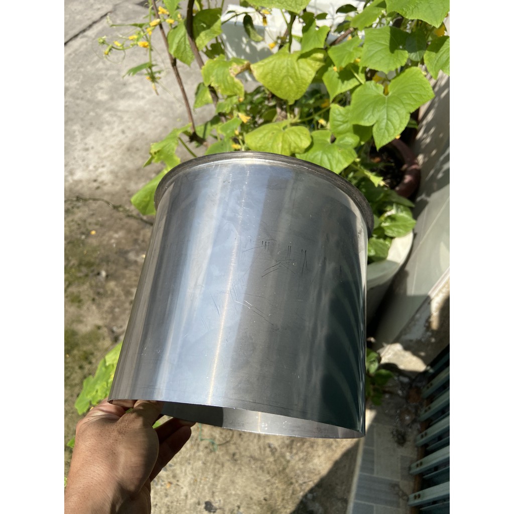 Chậu hoa, chậu kiểng inox 304 không đáy, nhẹ nhàn xếp gọn gàng, lưu trữ, chuyên trồng ngoài trời siêu bền bao thời tiết