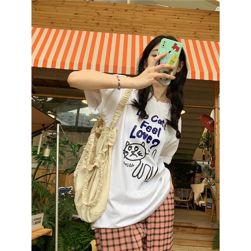 Áo Thun Nữ Ngắn Tay Cổ Tròn Thời Trang Hàn