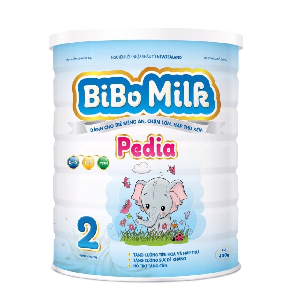 Sữa bột BIBO MILK PEDIA 2 400g (Tặng quà Núm ti siêu mềm size nhỏ)