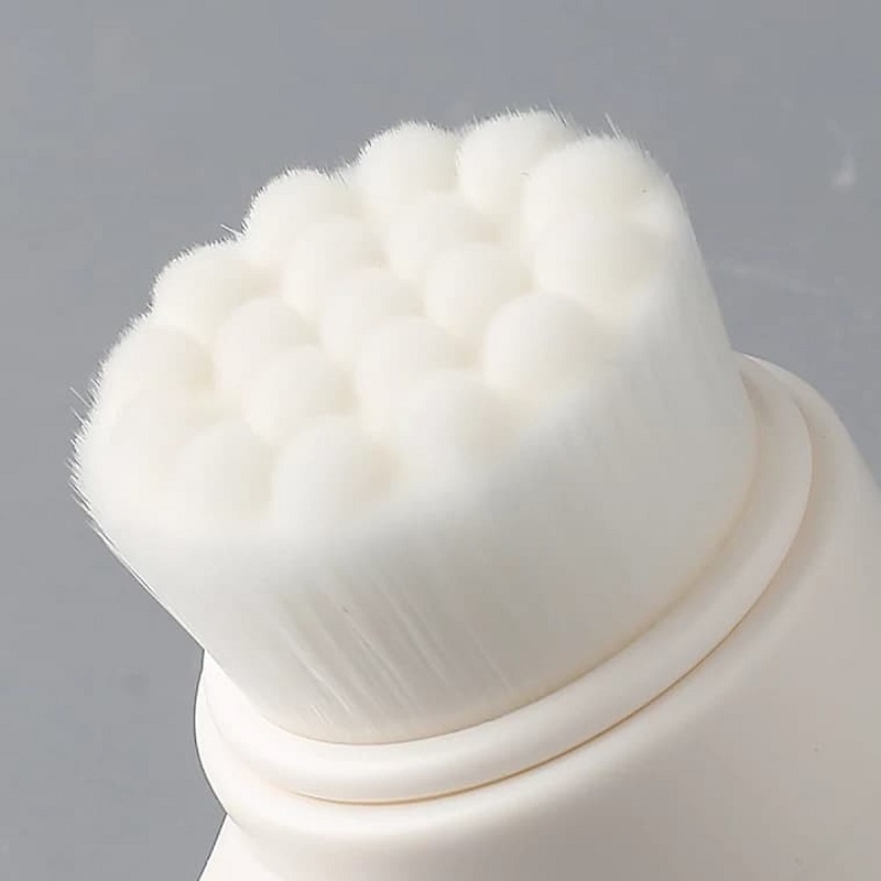Cọ rửa mặt 2 đầu - Cọ mặt 2 đầu cọ lông mềm + gai silicon massage No.