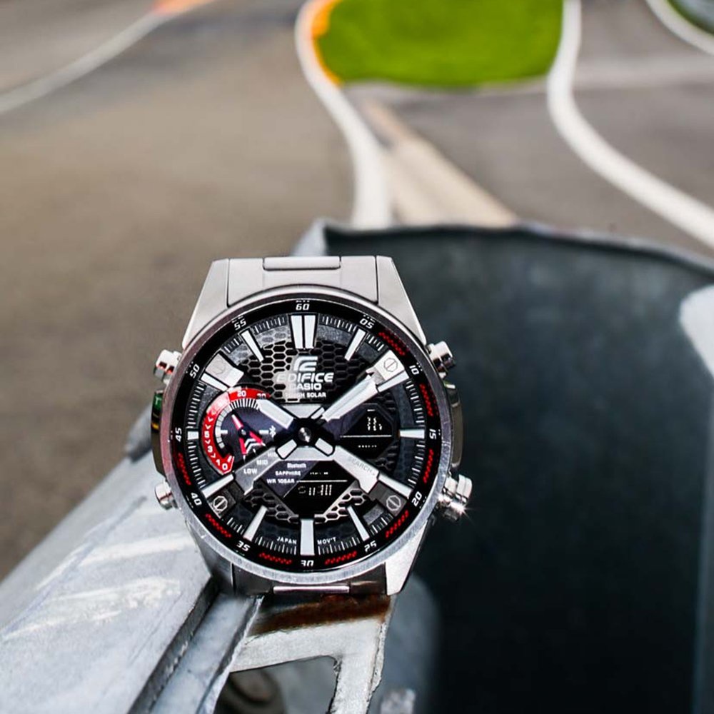 Đồng Hồ Điện Tử Nam Casio WATCHSTORE  ECB-S100D-1ADF Kính Khoáng, Size Mặt 46mm, Dây Kim Loại Và Vỏ Thép Không Gỉ