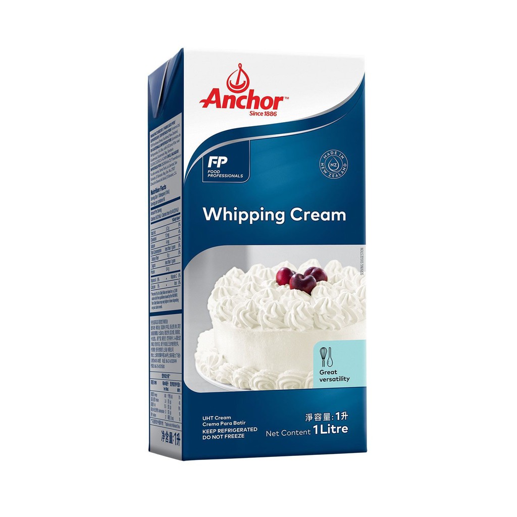 kem tươi whipping anchor làm bánh kem, Kem Anchor 1 lít (whipping cream Anchor)