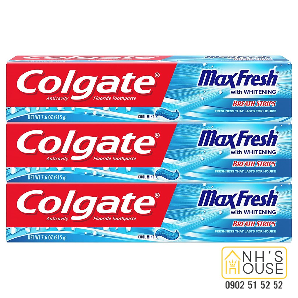 Kem đánh răng Colgate MaxFresh Breath Strips 215g