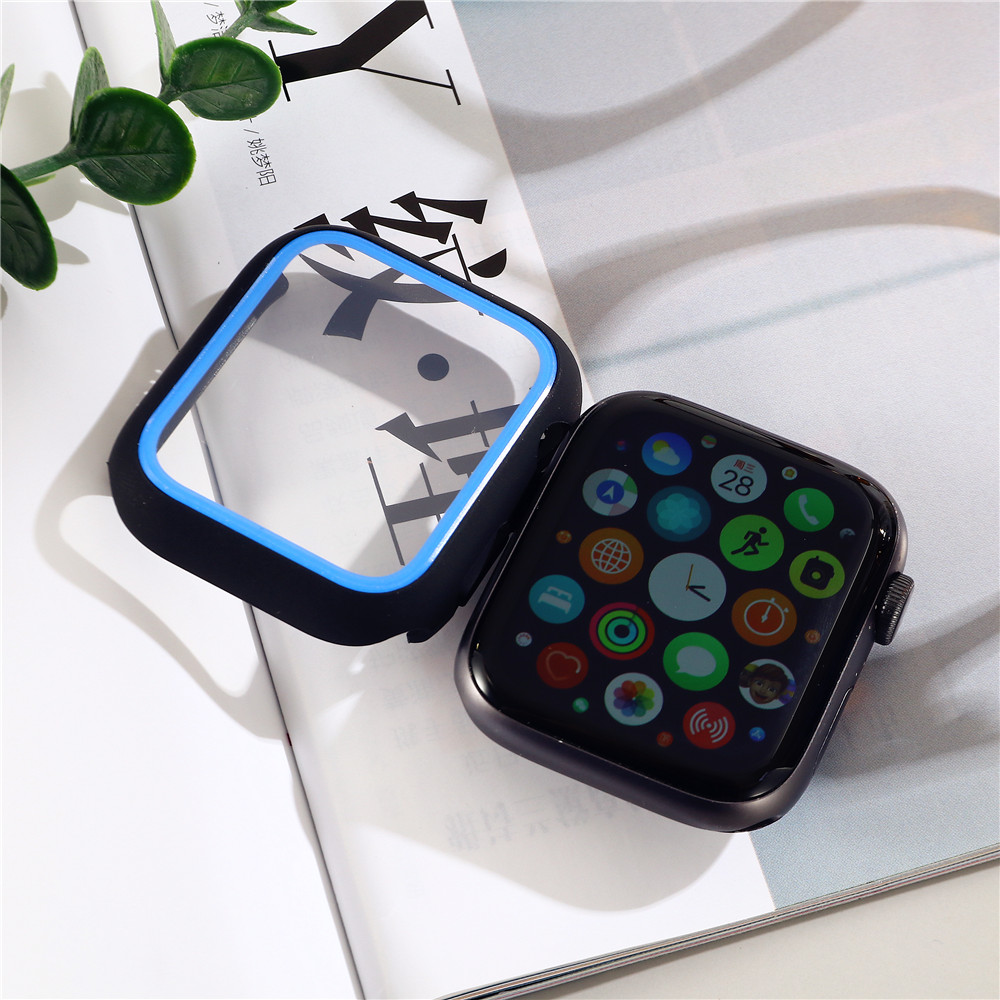 Vỏ đồng hồ Apple hai màu bằng PC bảo vệ màn hình iWatch 41mm 45mm 38mm 40mm 42mm 44mm series 7/1/2/3/4/5/6 / se
