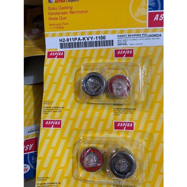 Bộ 2 bạc đạn PuLy nồi sau chính hãng ASPIRA ( bạc đạn 6902 và bạc đạn đũa 29-20-18) cho xe Abl,vision,lead,sh...