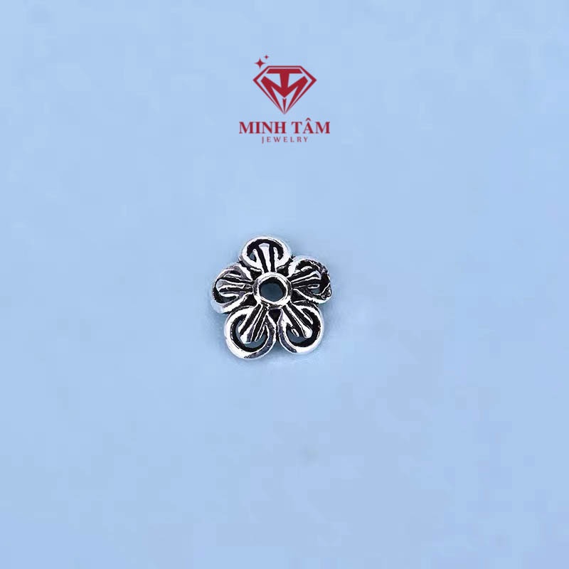 Chụp hạt đá phong thủy bạc Thái S925, Mũ chụp hạt đá vòng tay đá-Minh Tâm Jewelry