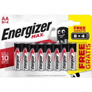 Pin Alkaline  Energizer  Max 8+4 viên , ( tiểu AA và đũa AAA)
