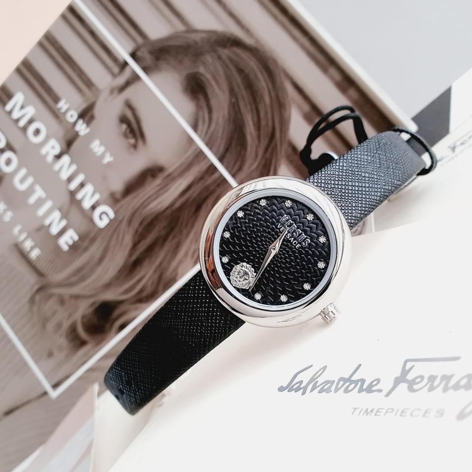 Đồng hồ nữ chính hãng Versus new 2021 - máy quartz pin Nhật Bản- Kính cứng cường lực- Dây da