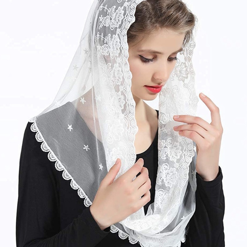 Khăn Trùm Đầu Phối Ren Hoa Phong Cách La Tinh Cho Cô Dâu