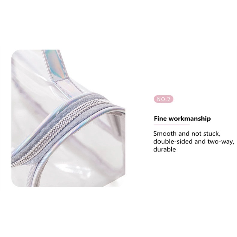 Túi Đựng Đồ Trang Điểm Trong Suốt Bằng PVC Có Khóa Kéo Tiện Dụng