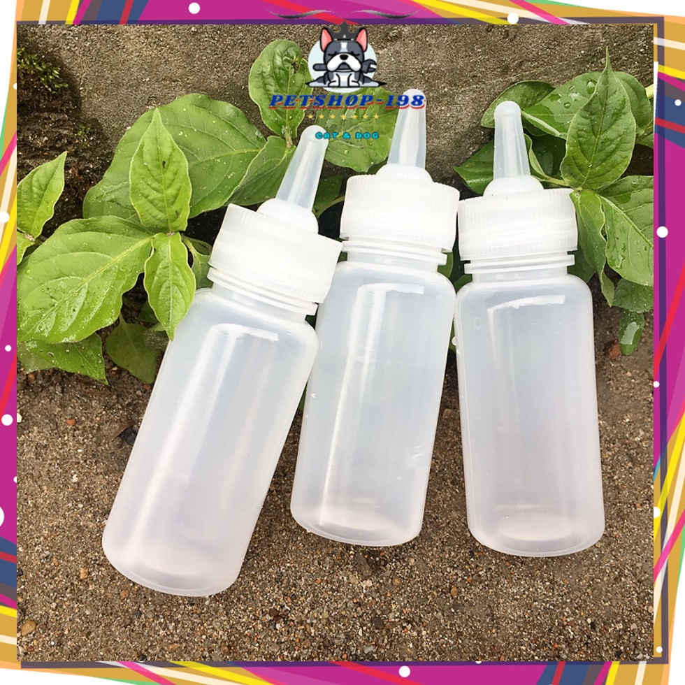 Bình ti sữa cho chó mèo sơ sinh - bình mớm sữa cho cún, mèo con 60ml