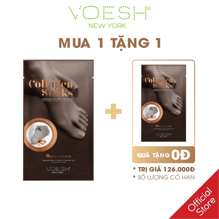 Mặt Nạ Chân Tinh Chất Collagen VOESH New York Collagen Socks 16ml x cặp 2 miếng