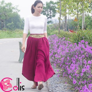 Quần Ống Rộng Kiểu Thái (màu mận)